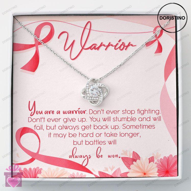 Breast Cancer Necklace  Warrior Gift Necklace Survivor Gift Jewelry Love Knot Necklace Doristino Limited Edition Necklace